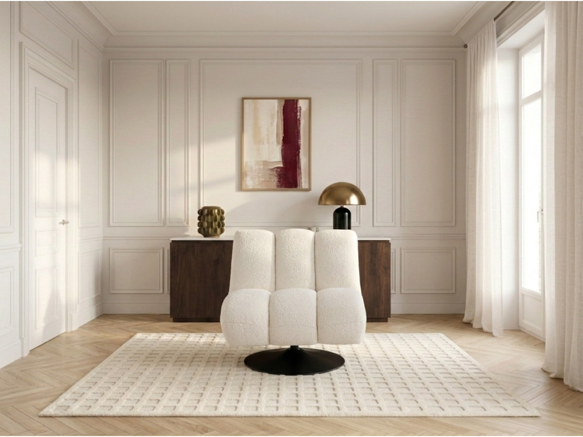 Fauteuil pivotant JANISSAIRE tissu bouclette