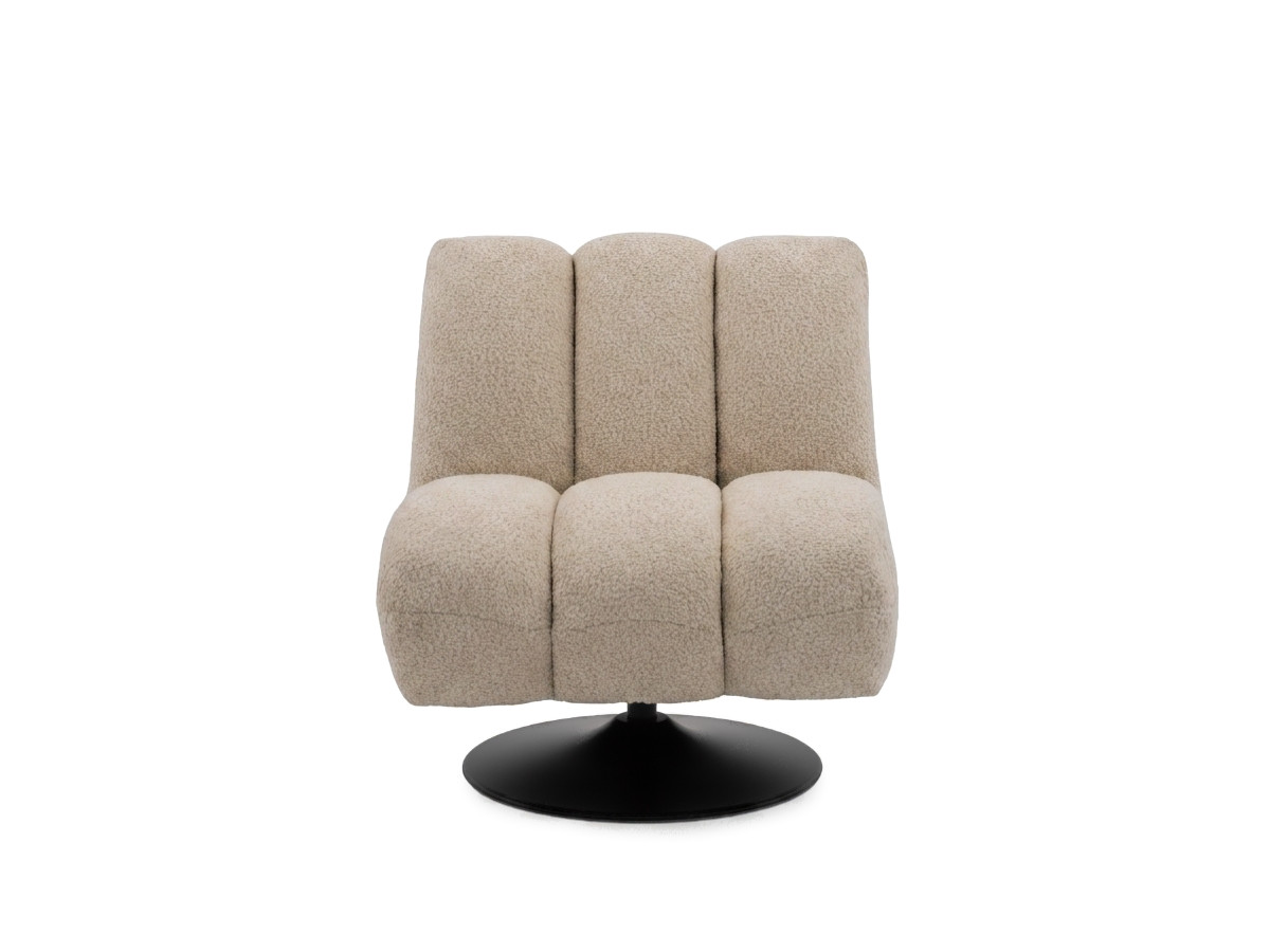 fauteuil pivotant janissaire tissu bouclette de couleur beige