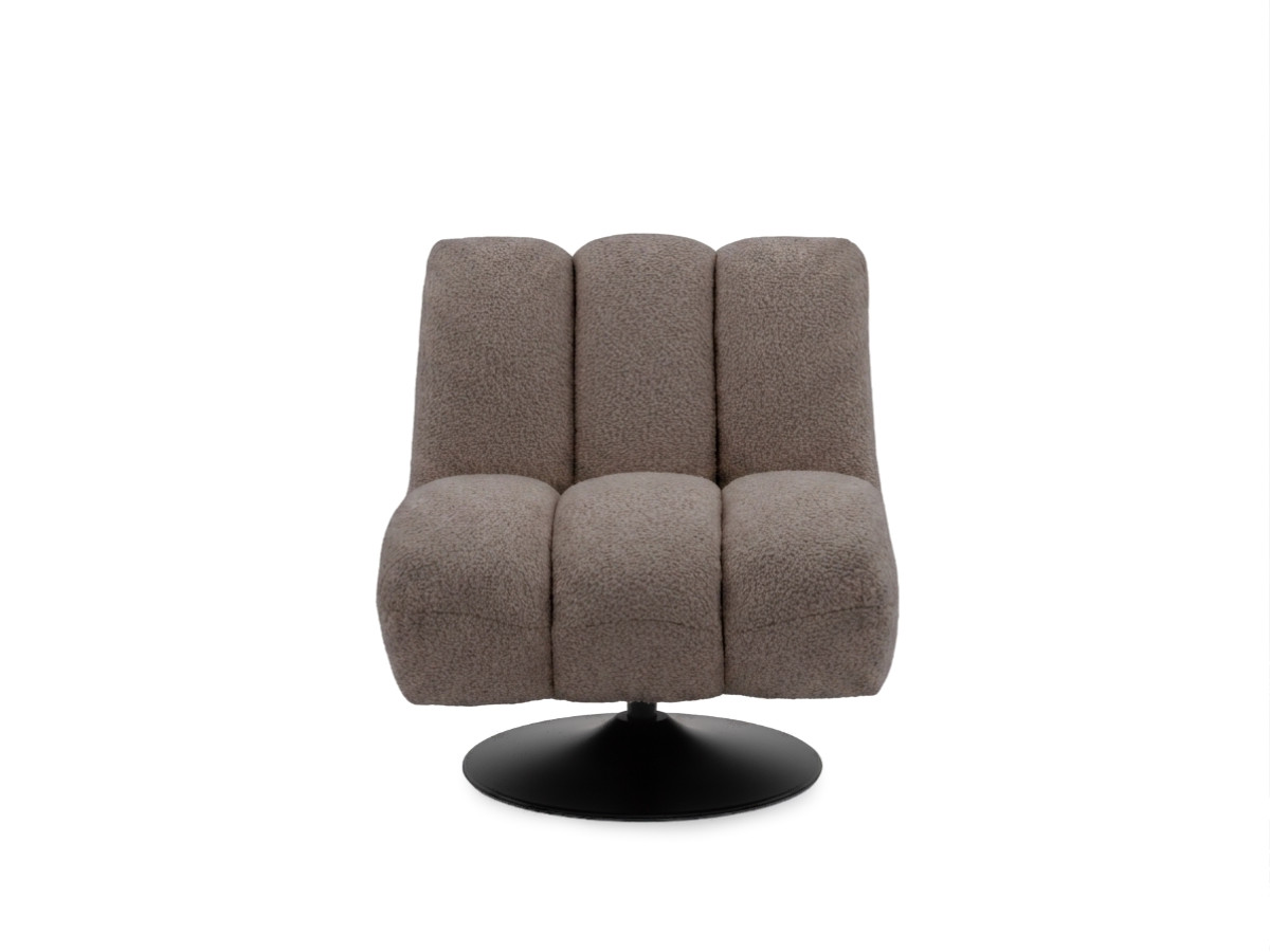 fauteuil pivotant janissaire tissu bouclette de couleur taupe