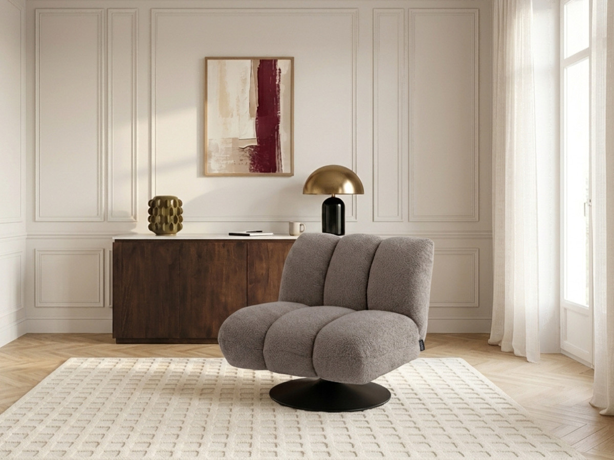 Draaifauteuil JANISSAIRE van boucléstof