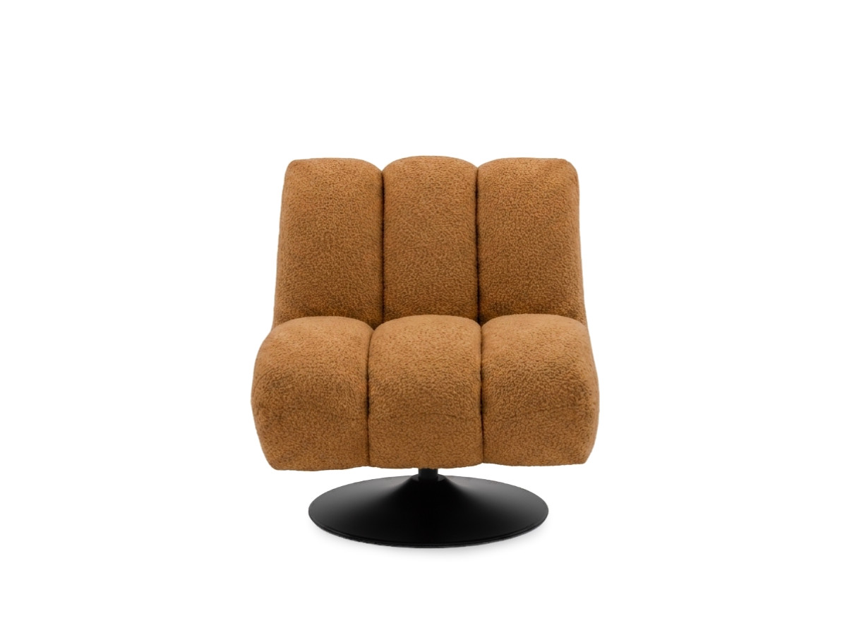 fauteuil pivotant janissaire tissu bouclette de couleur jaune