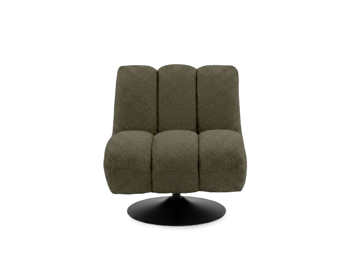 fauteuil pivotant janissaire tissu bouclette de couleur vert