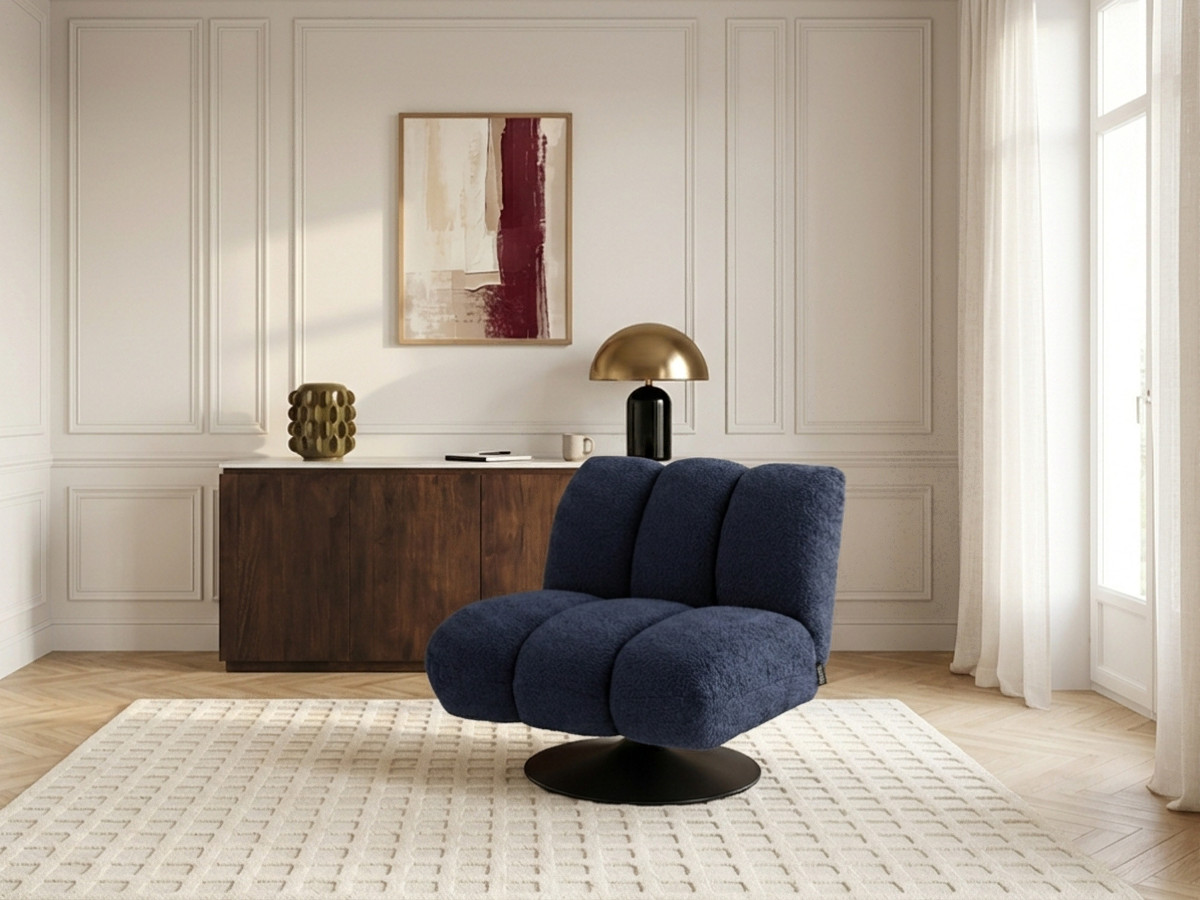 Draaifauteuil JANISSAIRE van boucléstof