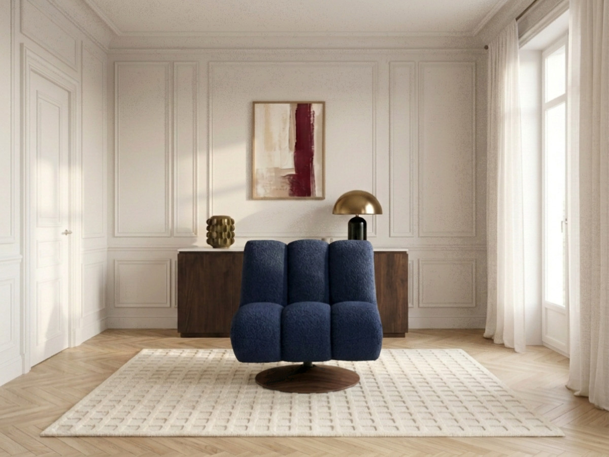 Draaifauteuil JANISSAIRE van boucléstof