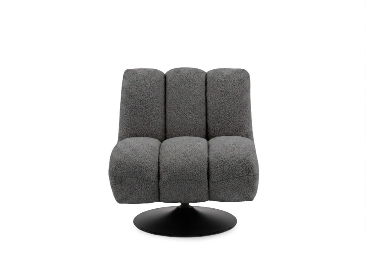 fauteuil pivotant janissaire tissu bouclette de couleur gris foncé