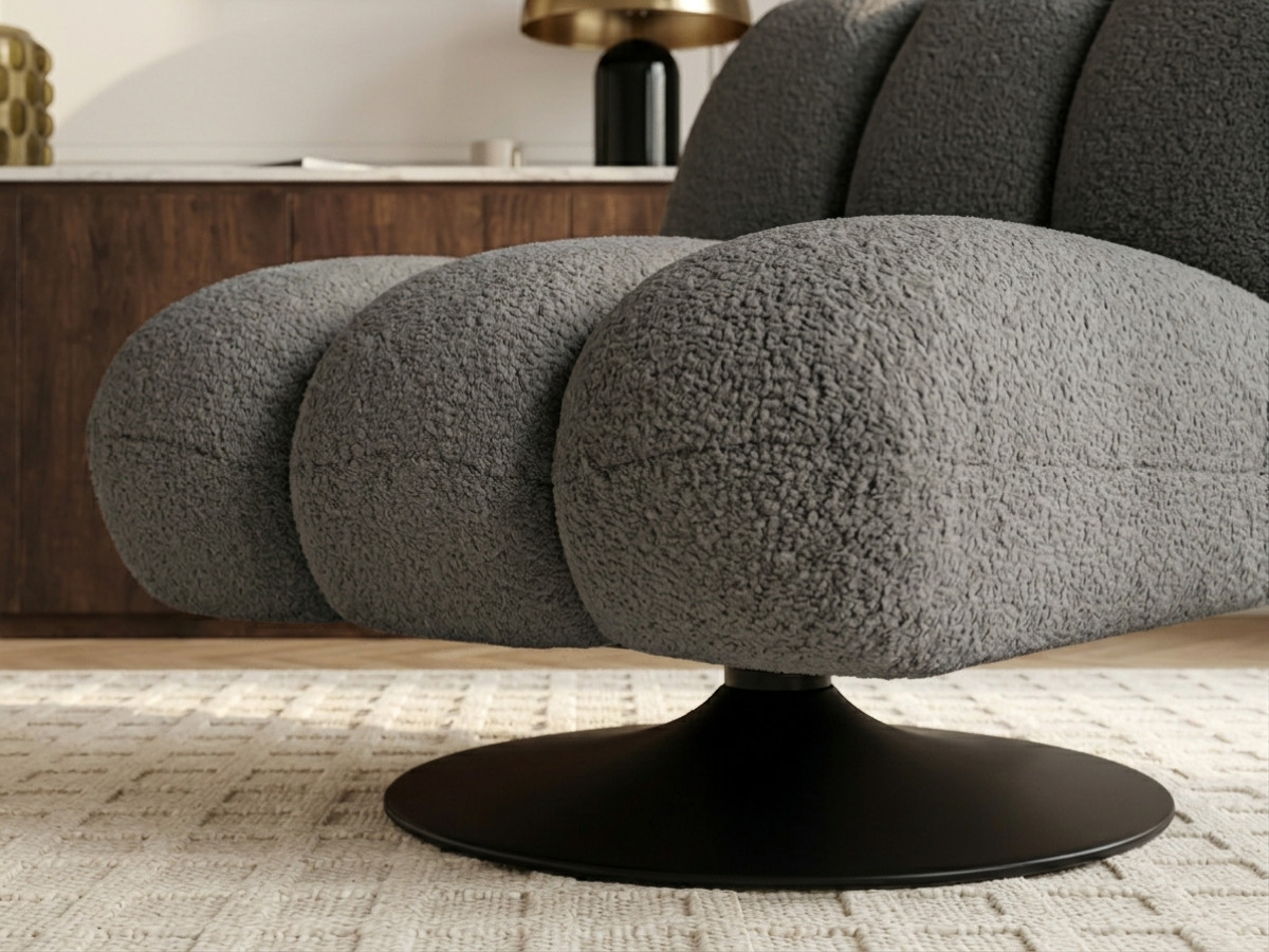Fauteuil pivotant JANISSAIRE tissu bouclette