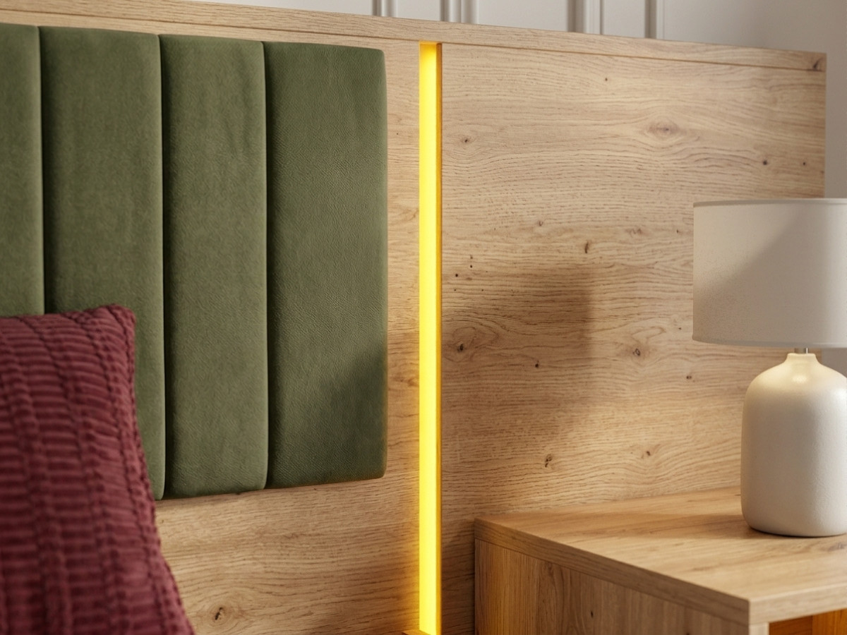 Lit coffre avec leds RIAD et chevets intégrés vert — vue 6