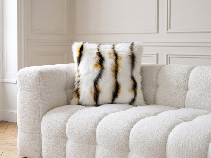 Coussin fausse fourrure motif zèbre MINDY