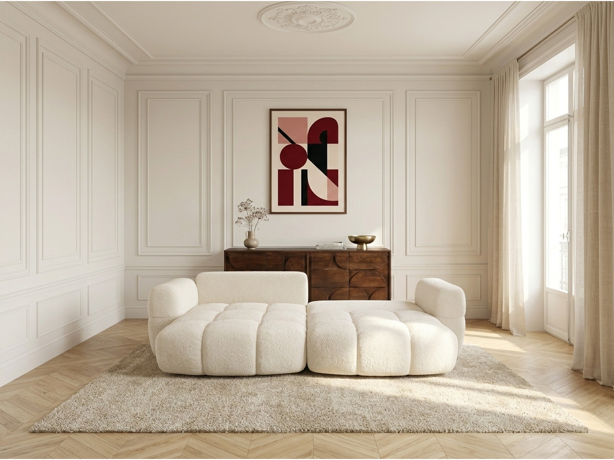 Canapé d'angle réversible MADISON texturé beige — vue 6