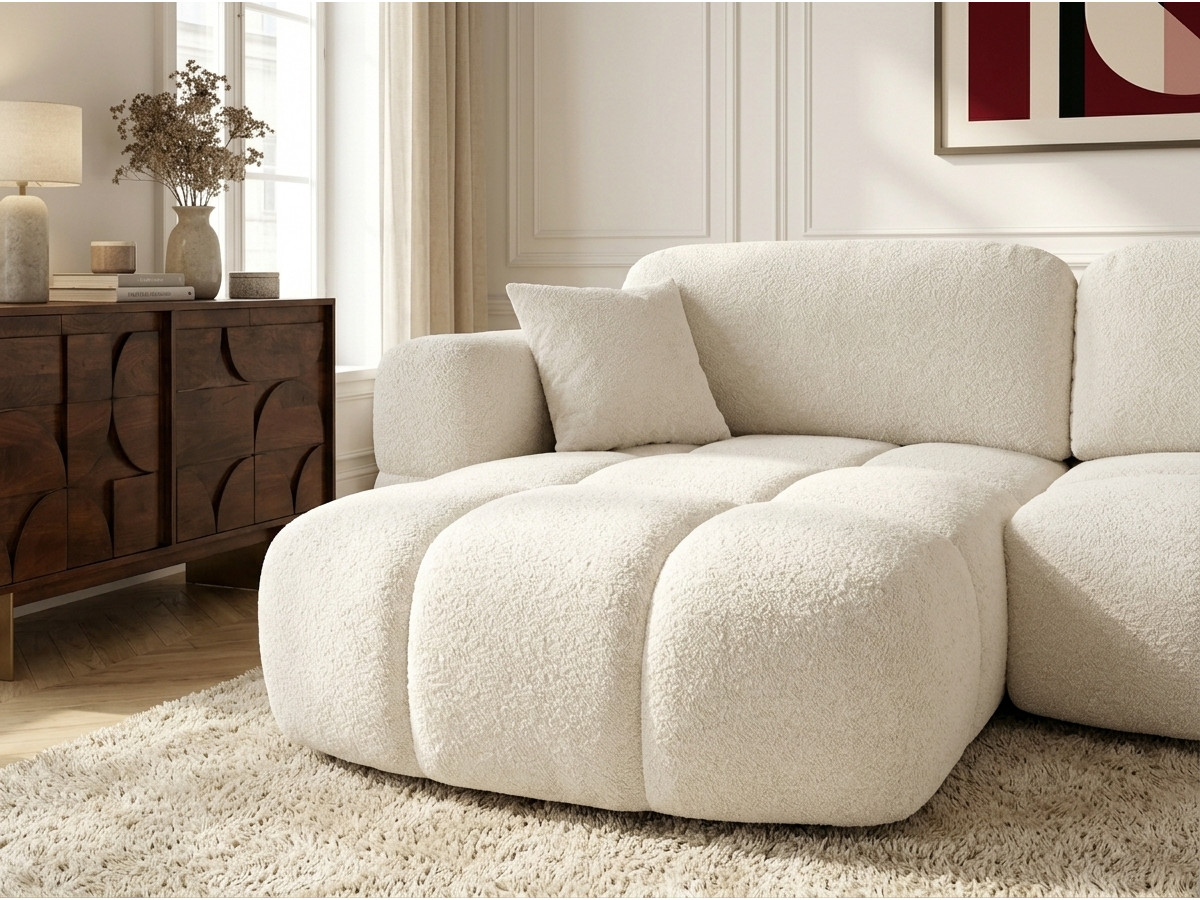 Canapé d'angle réversible MADISON tissu texturé
