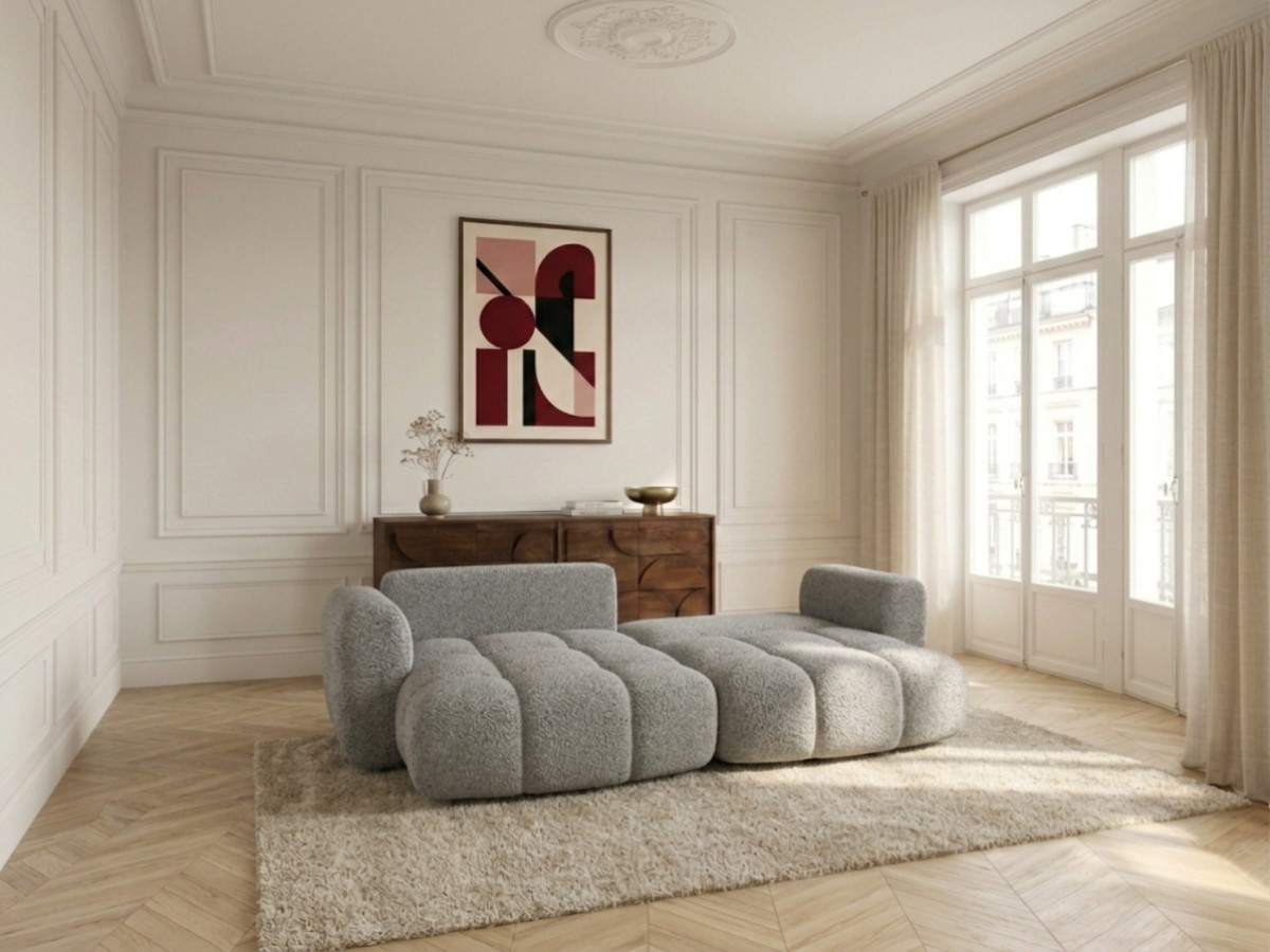 Canapé d'angle réversible MADISON tissu texturé