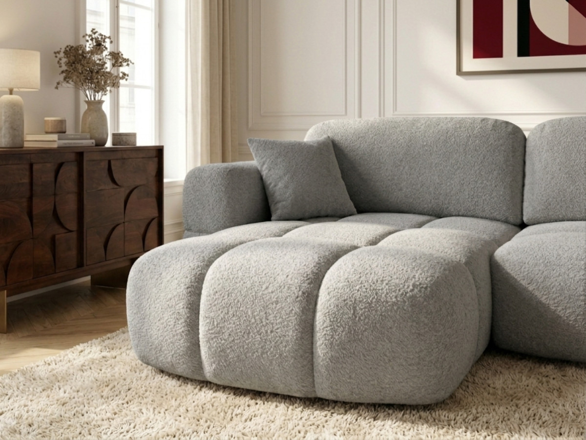Canapé d'angle réversible MADISON tissu texturé