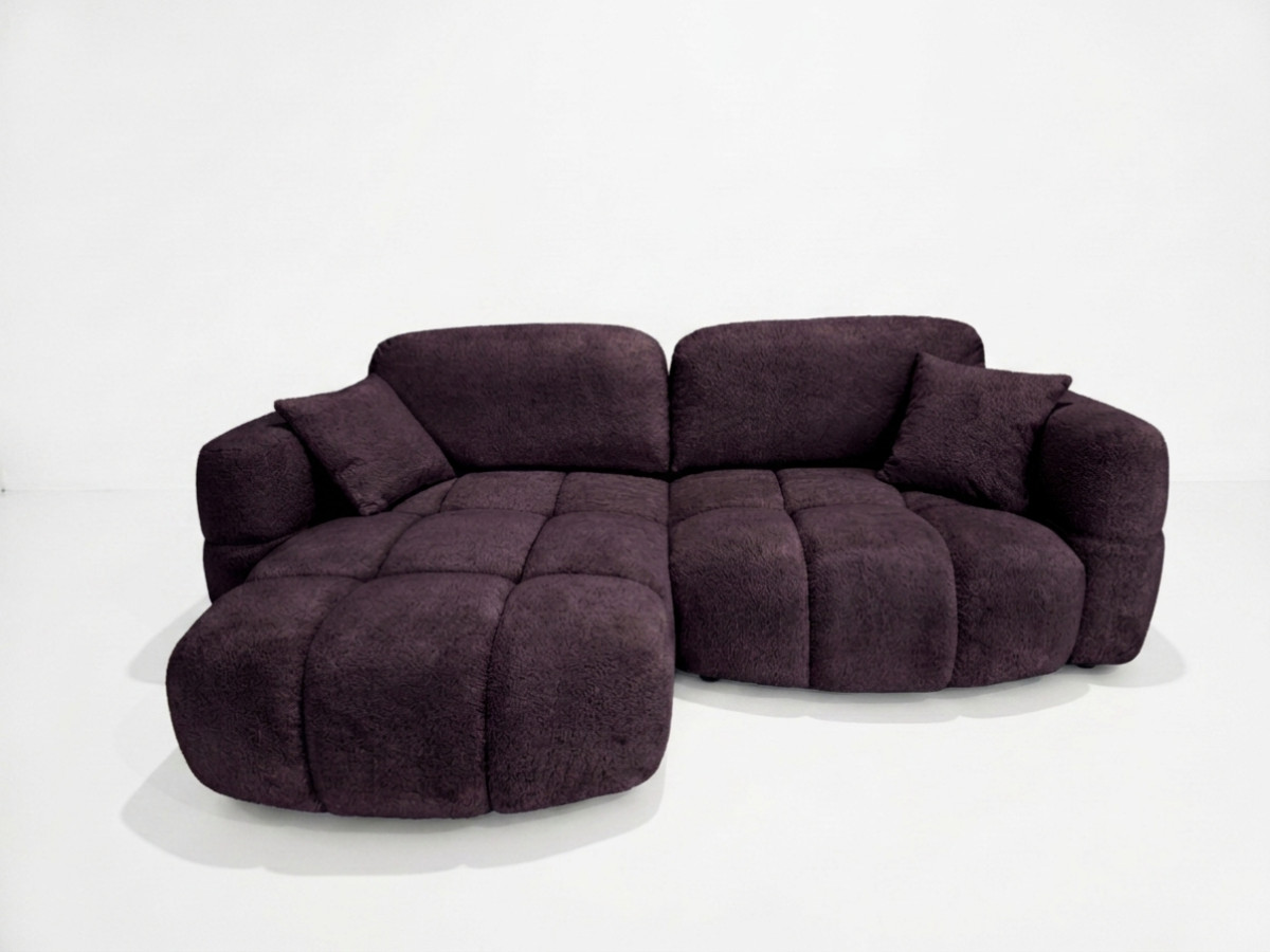 omkeerbare hoekzetel madison van textiel met textuur gekleurd violet