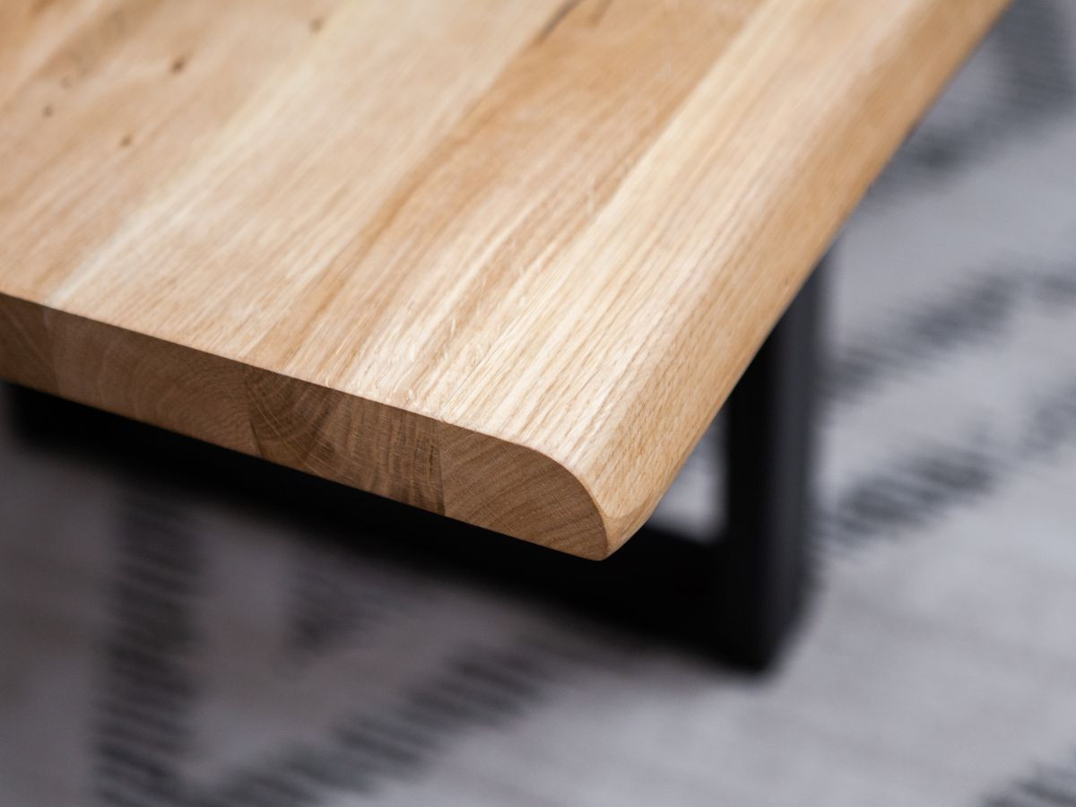 Table à manger extensible WENDY chêne massif et pieds carrés métal