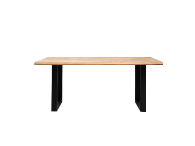 Table à manger extensible WENDY chêne massif et pieds carrés métal