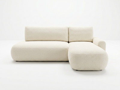 Canapé d'angle convertible TANGO tissu bouclette