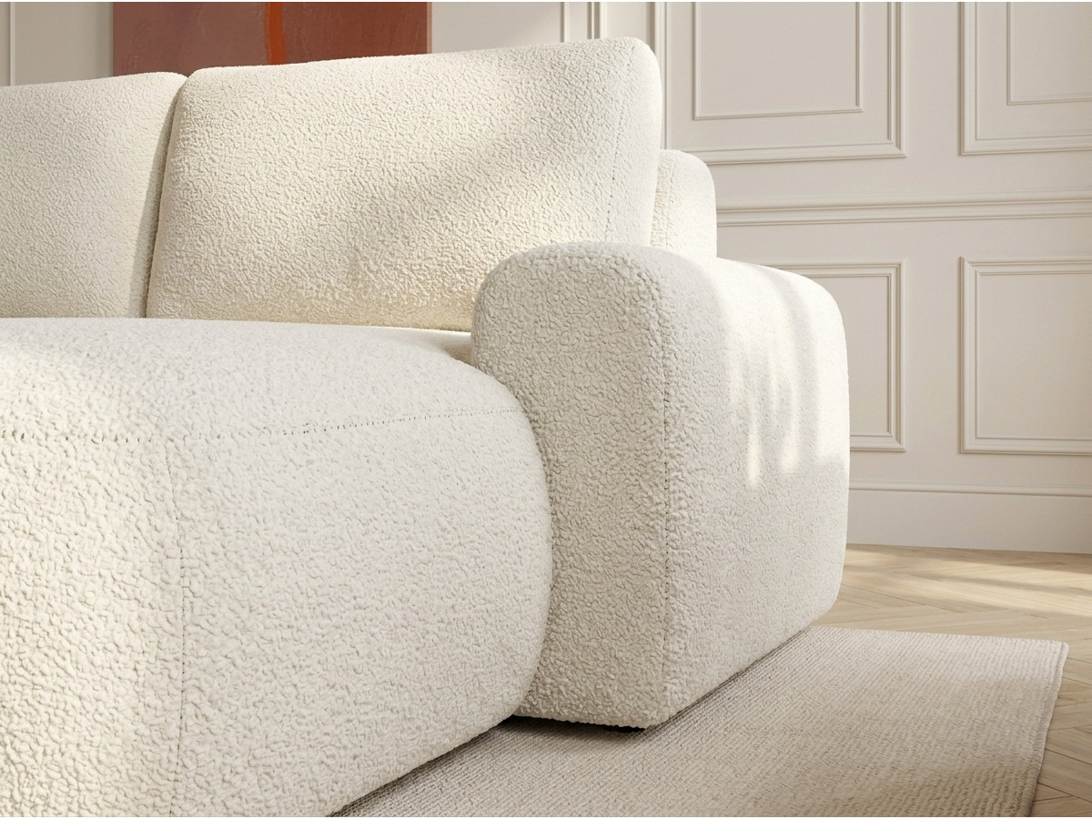 Canapé d'angle convertible TANGO tissu bouclette