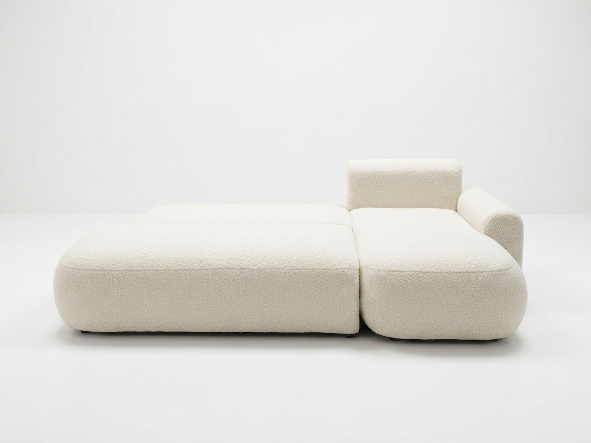 Canapé d'angle convertible TANGO tissu bouclette