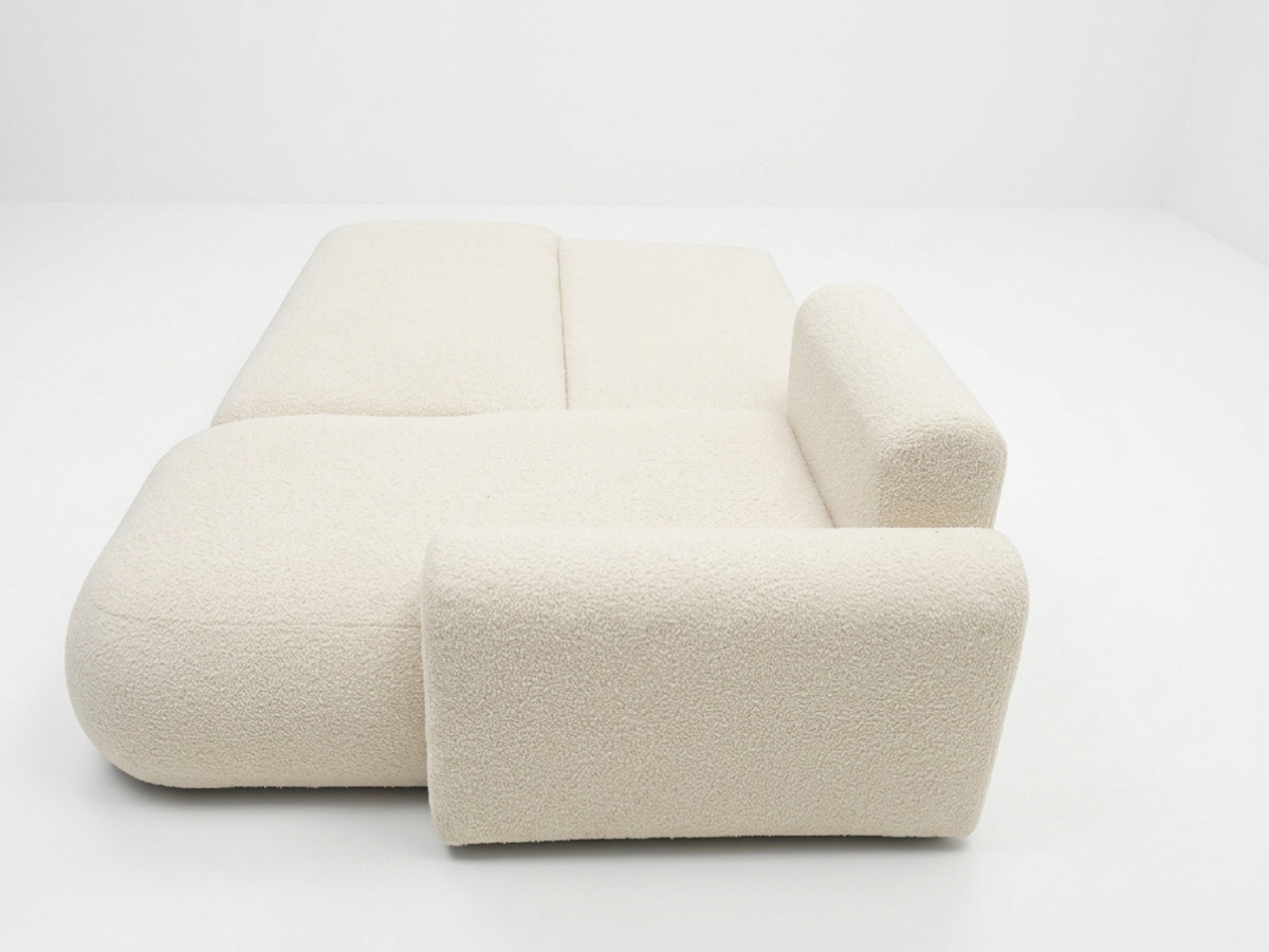 Canapé d'angle convertible TANGO tissu bouclette