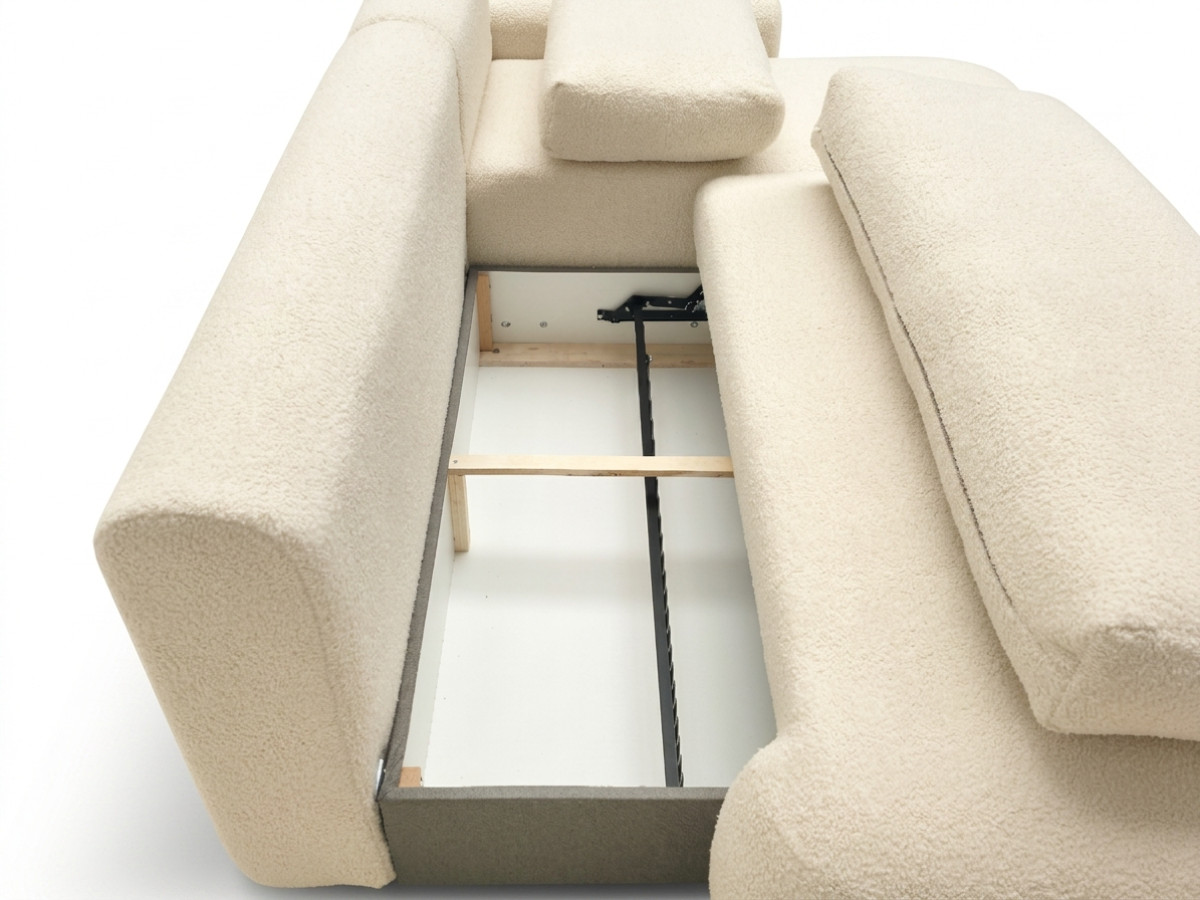 Canapé d'angle convertible TANGO tissu bouclette