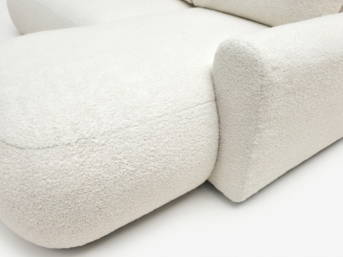 Canapé d'angle convertible TANGO tissu bouclette