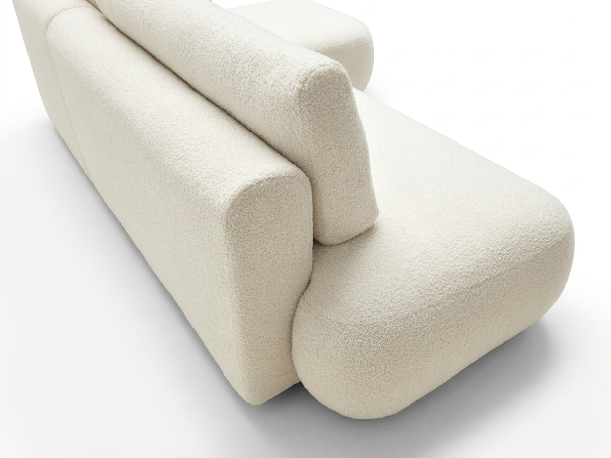Canapé d'angle convertible TANGO tissu bouclette