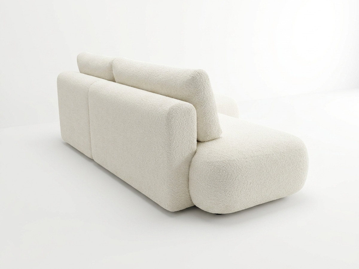 Canapé d'angle convertible TANGO tissu bouclette