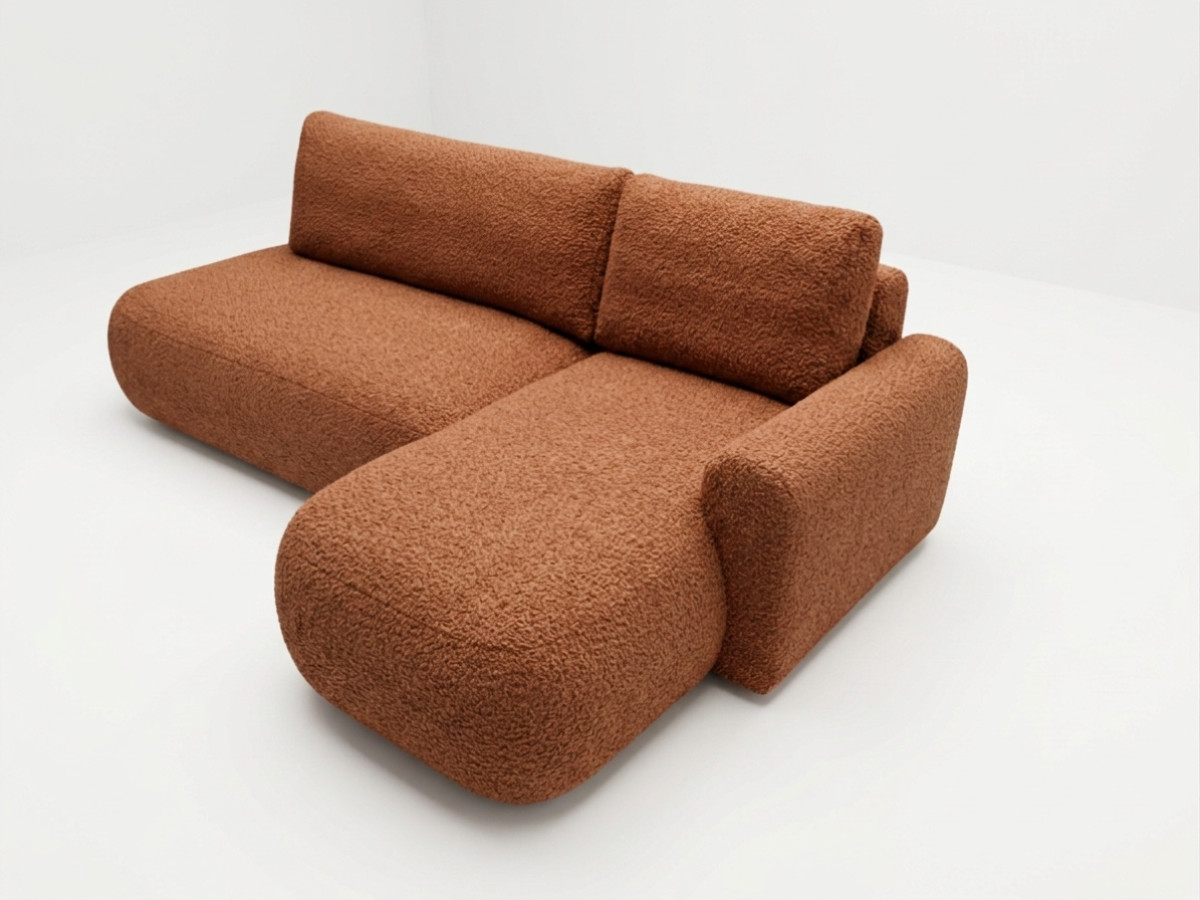 Hoekzetel TANGO, converteerbaar, in boucléstof