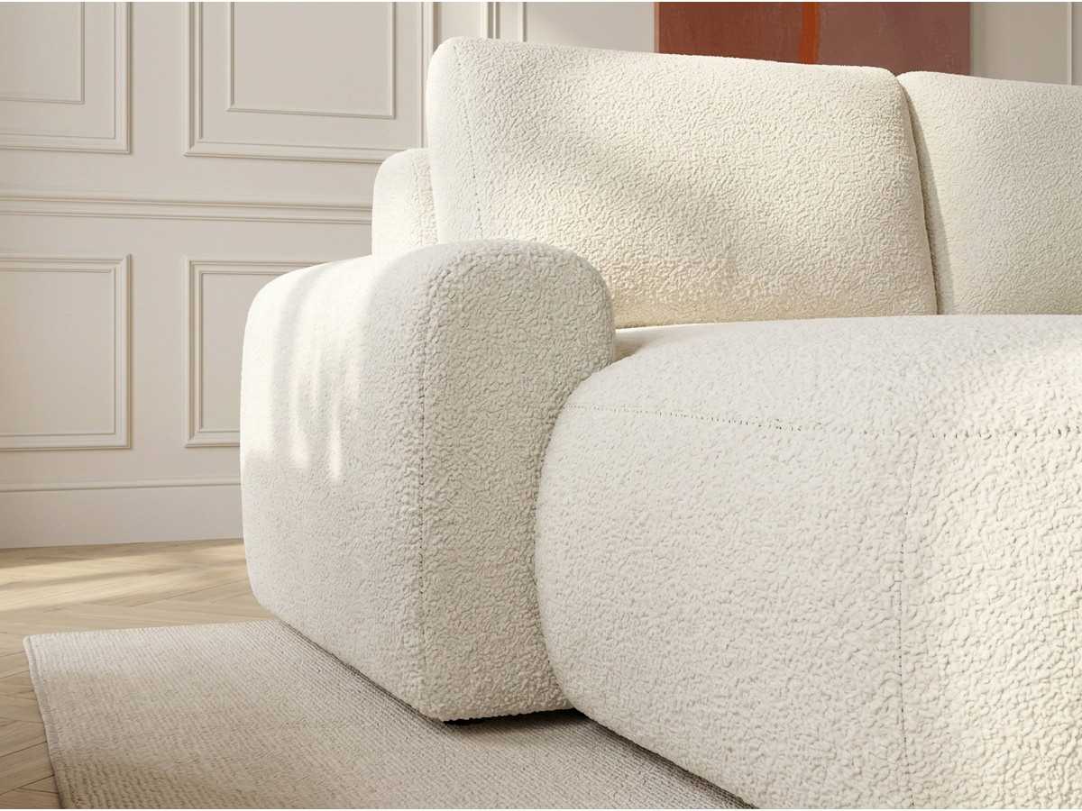 Canapé d'angle convertible TANGO tissu bouclette