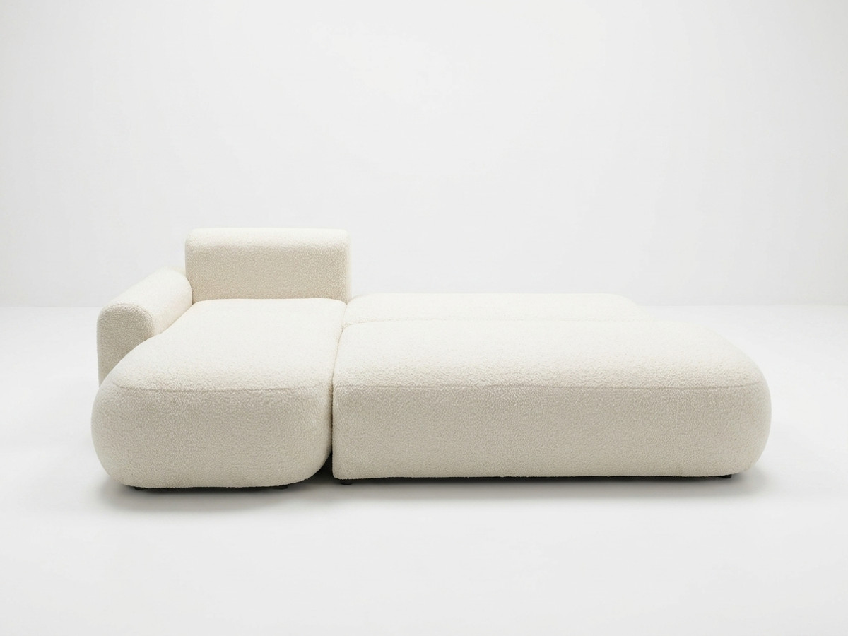 Canapé d'angle convertible TANGO tissu bouclette