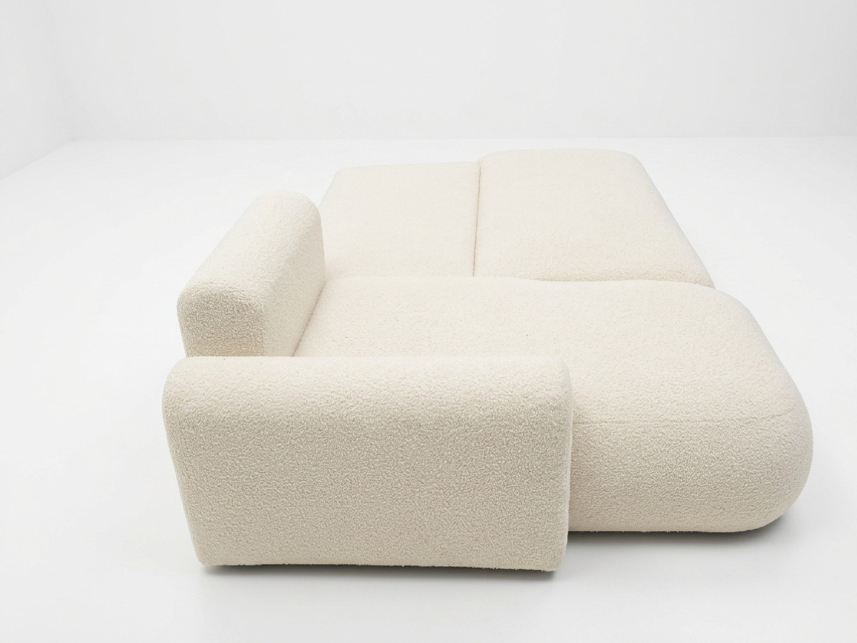 Canapé d'angle convertible TANGO tissu bouclette