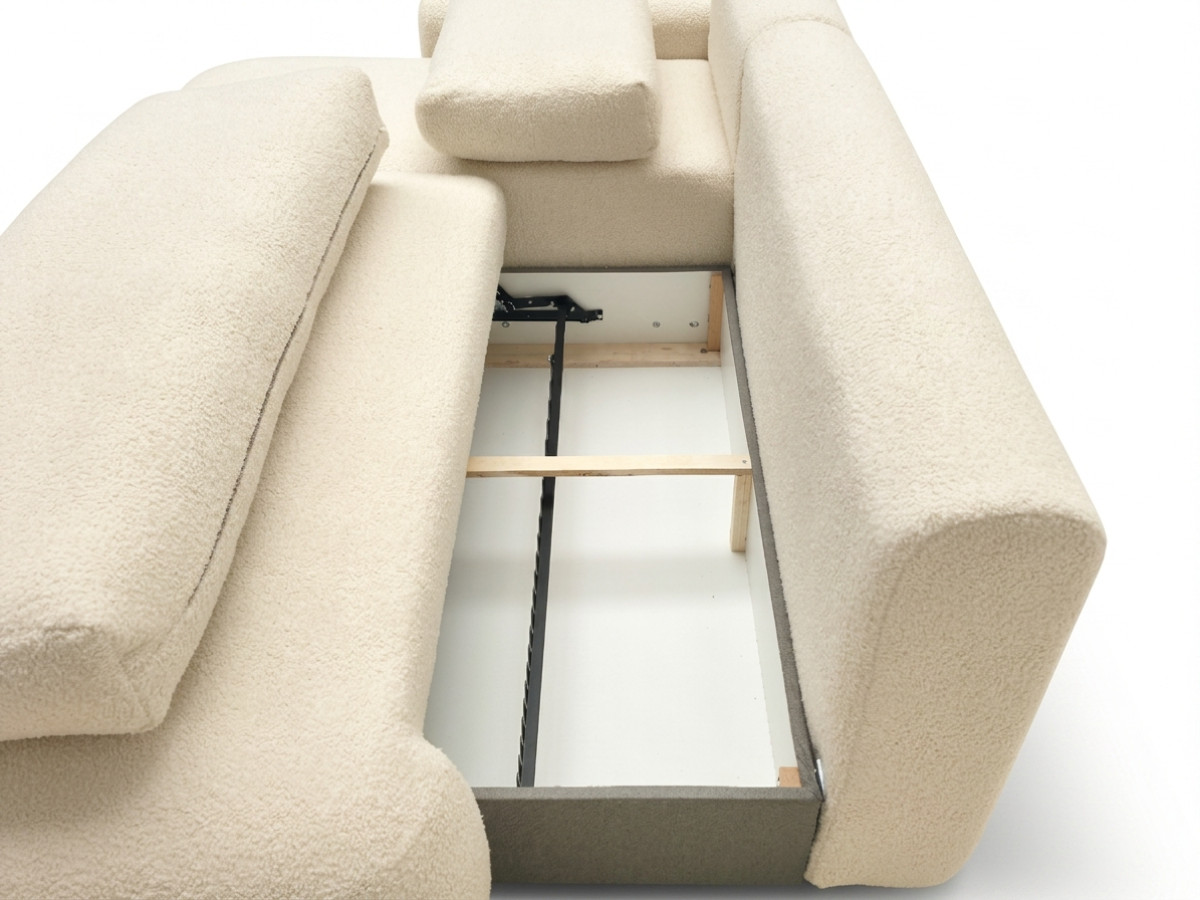 Canapé d'angle convertible TANGO tissu bouclette