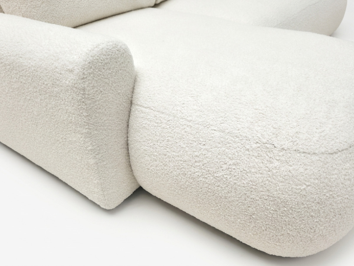 Canapé d'angle convertible TANGO tissu bouclette