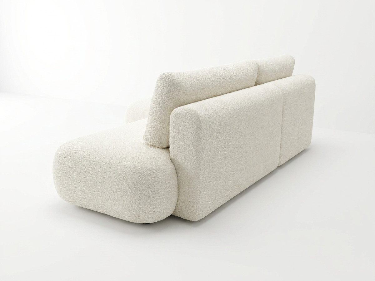 Canapé d'angle convertible TANGO tissu bouclette