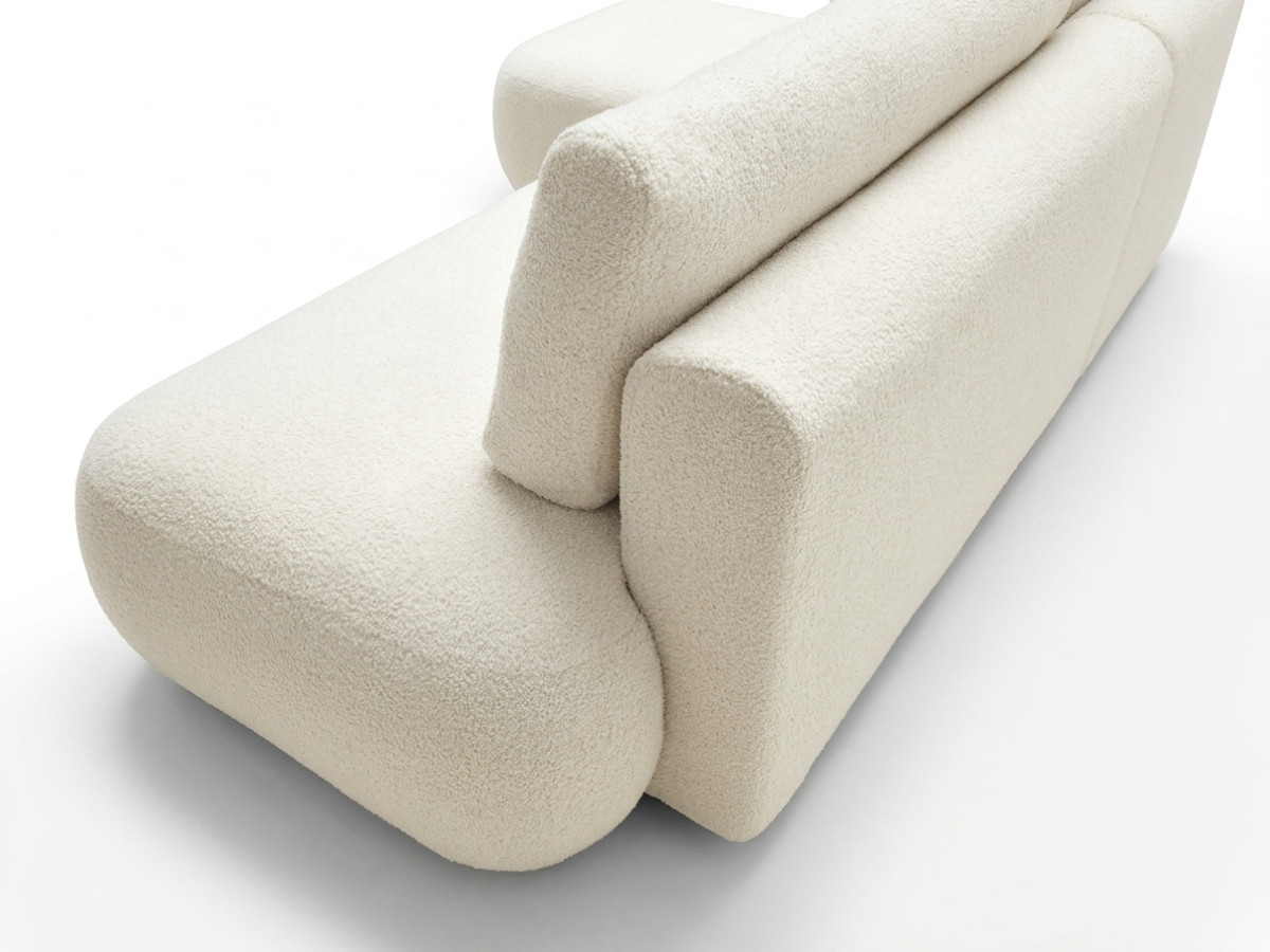 Canapé d'angle convertible TANGO tissu bouclette