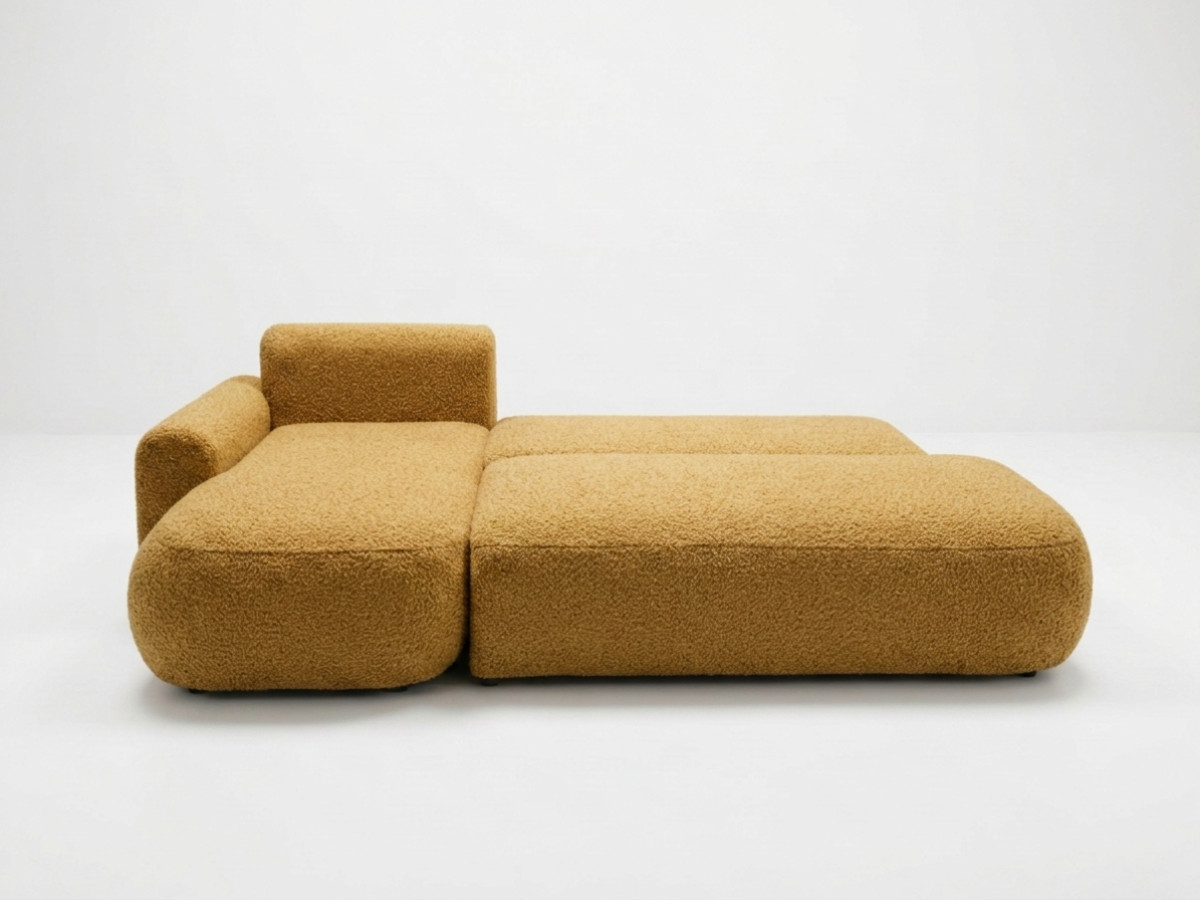 Canapé d'angle convertible TANGO tissu bouclette