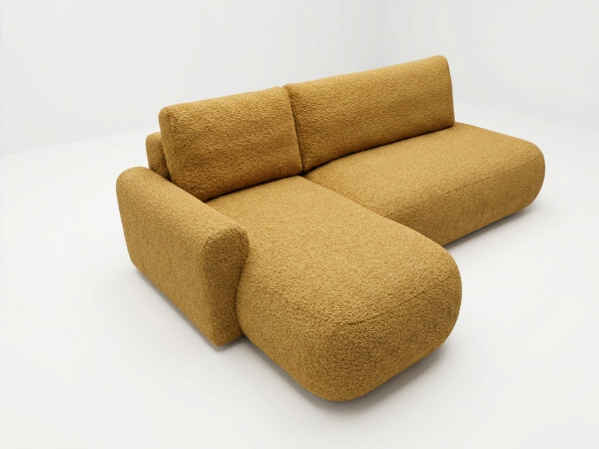Canapé d'angle convertible TANGO tissu bouclette