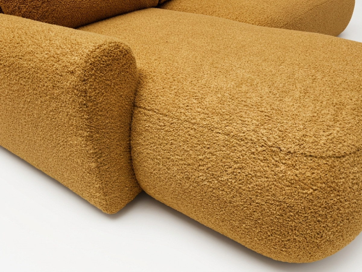 Canapé d'angle convertible TANGO tissu bouclette