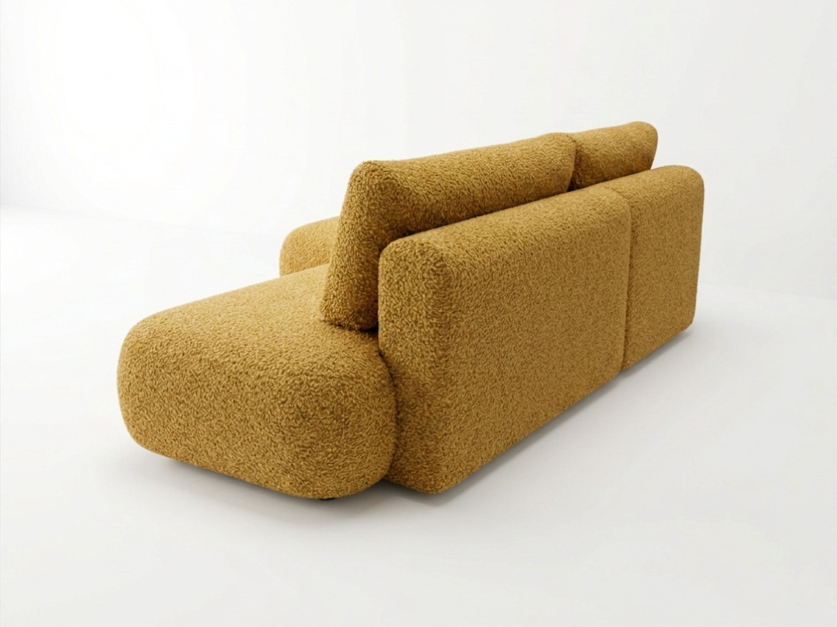 Canapé d'angle convertible TANGO tissu bouclette