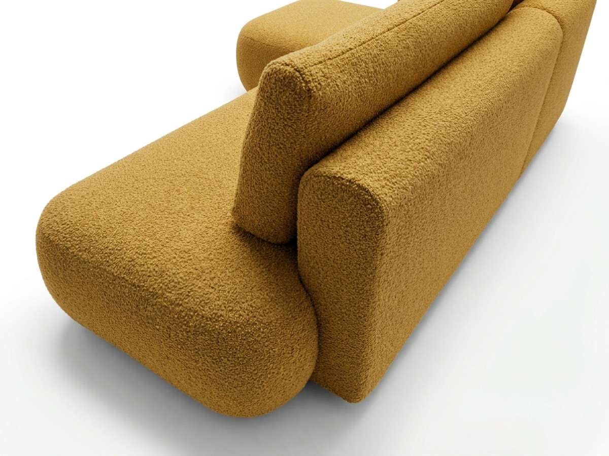Canapé d'angle convertible TANGO tissu bouclette