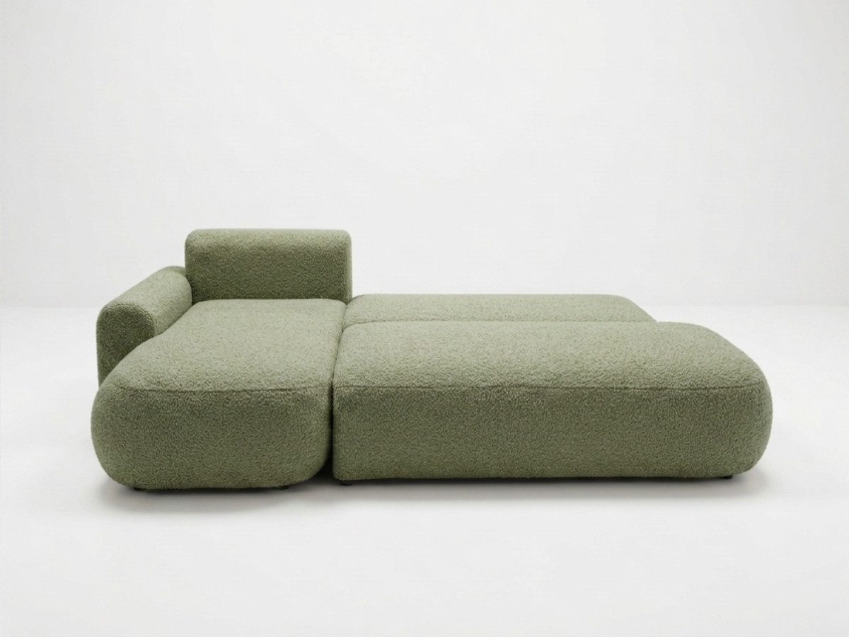 Canapé d'angle convertible TANGO tissu bouclette