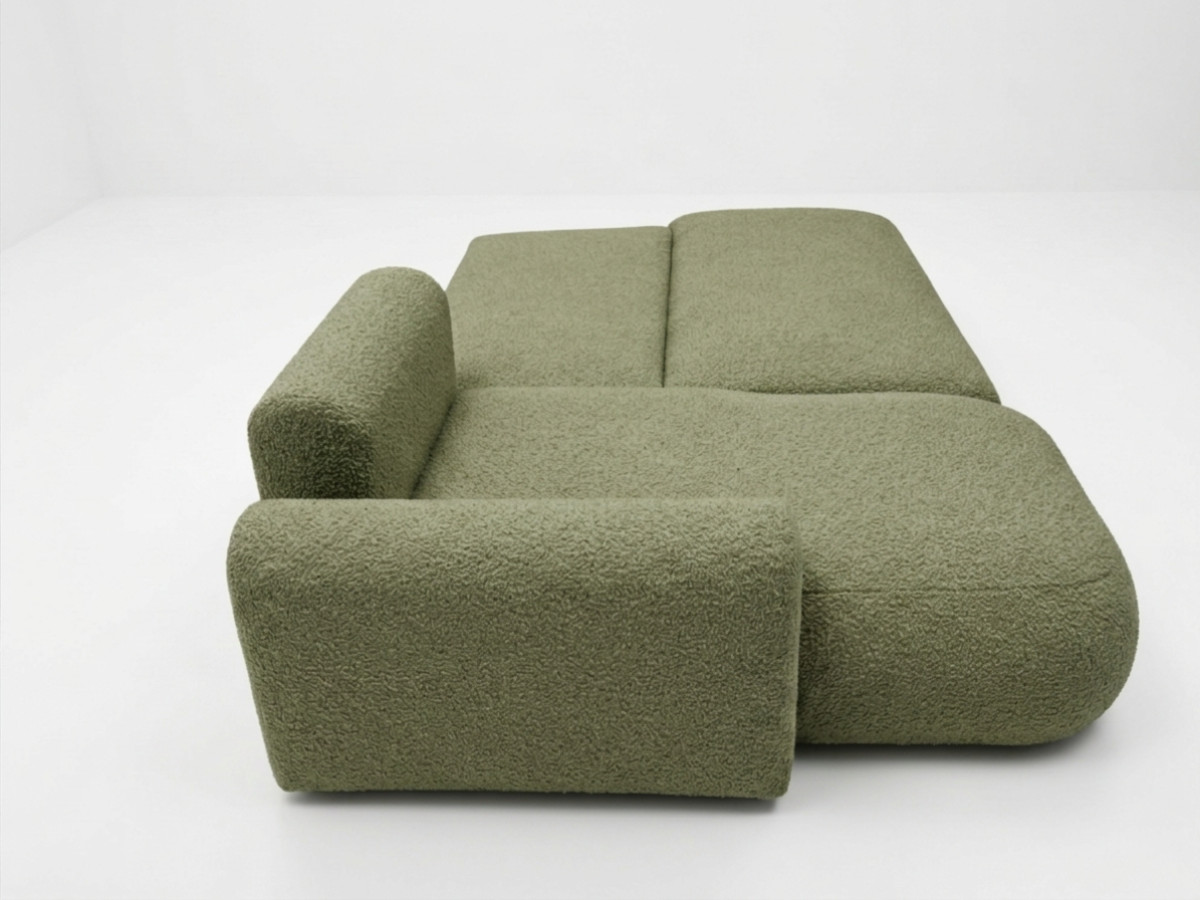 Canapé d'angle convertible TANGO tissu bouclette