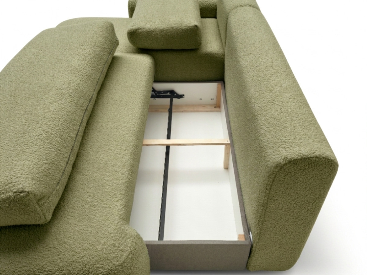 Canapé d'angle convertible TANGO tissu bouclette