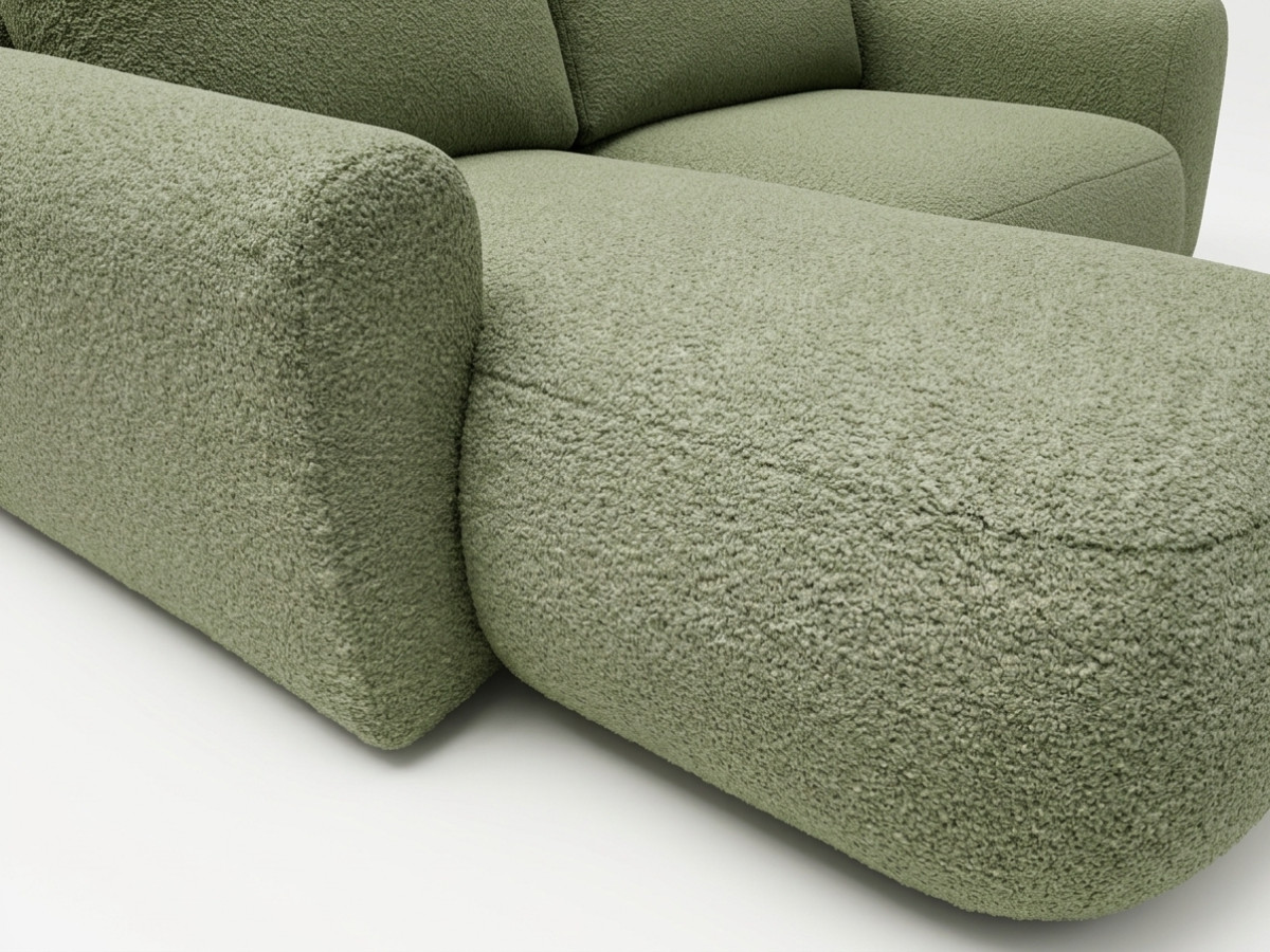 Canapé d'angle convertible TANGO tissu bouclette