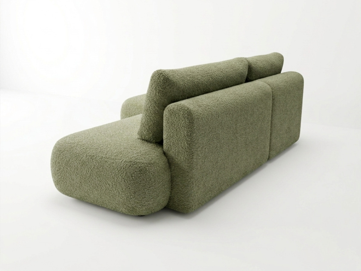 Canapé d'angle convertible TANGO tissu bouclette