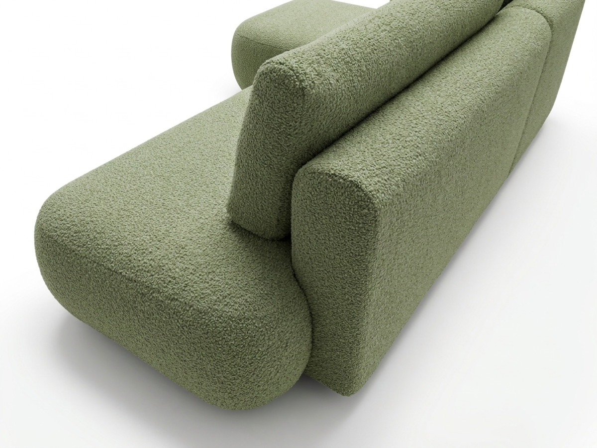 Canapé d'angle convertible TANGO tissu bouclette