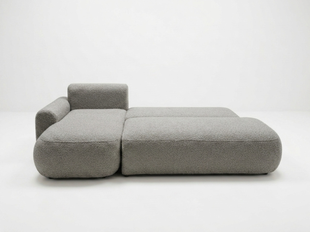 Canapé d'angle convertible TANGO tissu bouclette