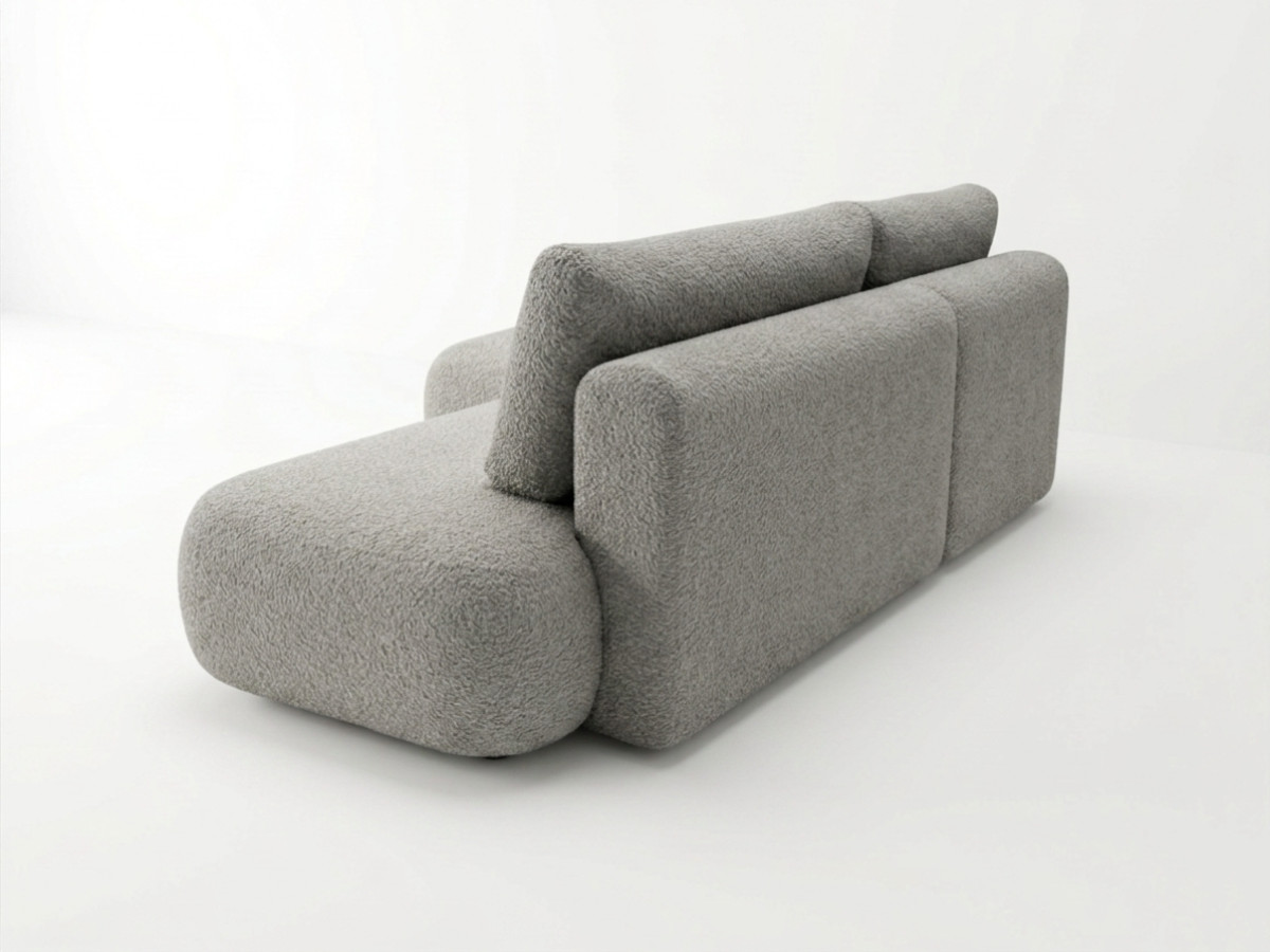 Canapé d'angle convertible TANGO tissu bouclette