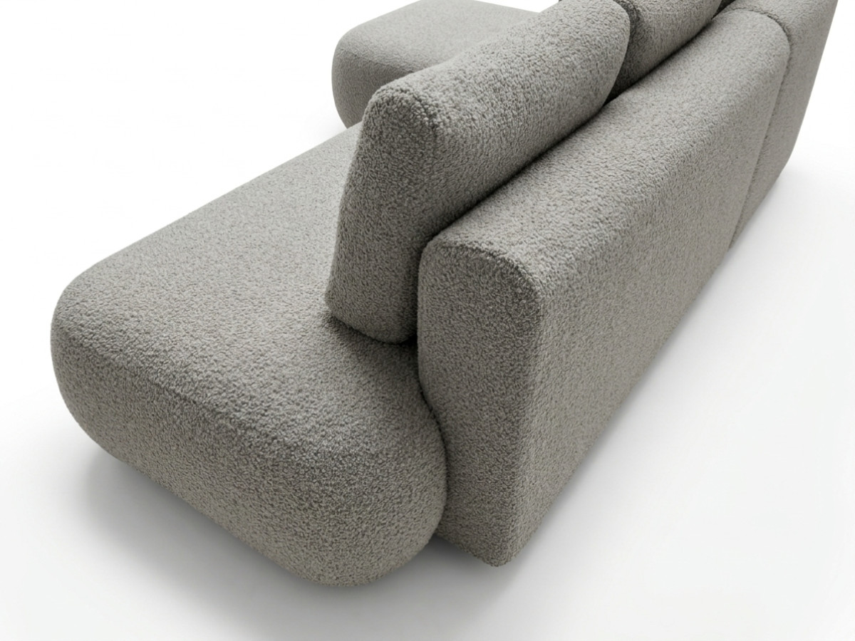 Canapé d'angle convertible TANGO tissu bouclette