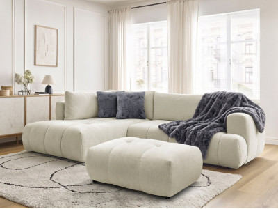 Ensemble CHILLA avec plaid 130 x 170 cm + 2 coussins fausse fourrure